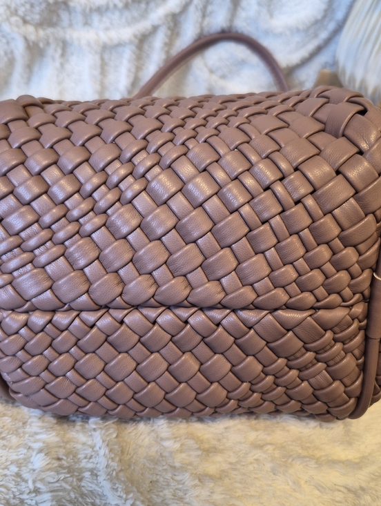 Anthropologie Hollace Tote Woven Mini Edition NEW Maeve Mocha Boho Crossbody Bag - Picture 6 of 13